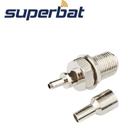 Superbat 10pcs F Connector 75 Ohm Crimp Jack Female Bulkhead RF Coaxial Connector for RG179 ,RG174, RG178,RG316,LMR100 Cable