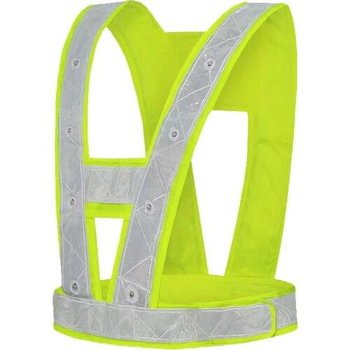 Reflective Vest 4 LED Lights Luminous Safety Elastic USB Charging For Night Riding And Running Safety Protection