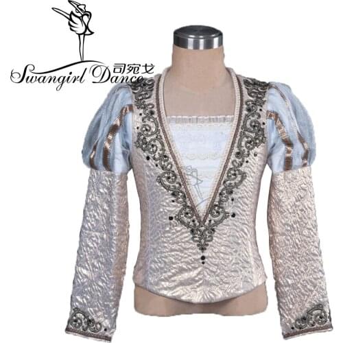 Gold boys ballet top ballet jacket for Man dance costumesmens ballet top for competiton,ballet coat BM0003B