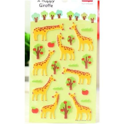 ZY DIY Pretty Cartoon Giraffe Felt Sticker DIY Nonwoven Felt Fabric