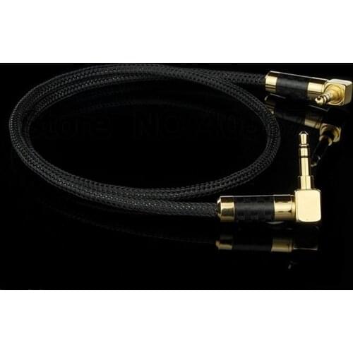 1M 3.5mm 1/8" male plug to 3.5mm male plug right angle Stereo Audio video Cable