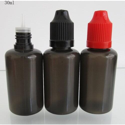 10pcs COOL BLACK 30ml Dropper Bottle,Empty Plastic Bottle for Pigment,Nail Polish,Eye Drops Bottle with Lip,ChildProof Cap