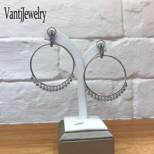 100% Big Earrings Sterling 925 Silver for Women New Fashion Chokers Party Fine Jewelry Gift