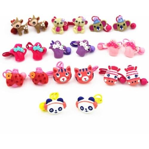 2pcs/lot New Version 2018 Korean Fashion Cartoon Animals Hair Band Hair Rings For Girls Headwear Women Wholesale