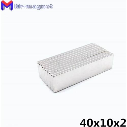 200pcs 40x10x2 magnet super strong powerful magnets permanent 40*10*2mm magnet nickel magnetic square