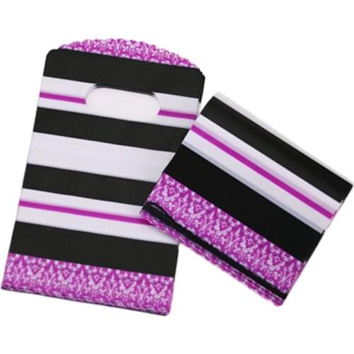 50pcs/lot 9*15cm High Quality Luxury Small Plastic Jewelry Packaging Bags Line Christmas Gift Bags