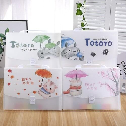 A4 cartoon transparent folder information bag document bag paper storage stationery portable expanding-file-folder file bag