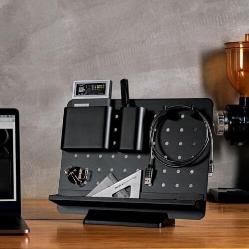 Aluminum Desk Organizer Modular Design with Pen Holder Cable Hook Phone Stand computer office desk space storage for sundries