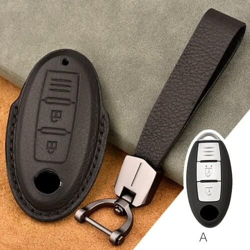 1Pcs Genuine Leather Car Key Cover Case For Nissan Qashqai J10 J11 X-Trail t31 t32 kicks Tiida Pathfinder Murano Note Juke