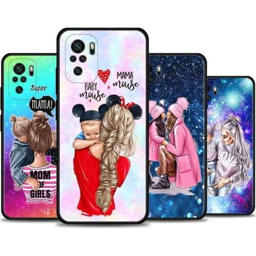 Case For Redmi Note 10 Pro Max 9 9T 9S 8 8T 7 Cover TPU Fundas For Redmi K40 Pro Plus 9 9A 9C Shell Mom Girl Baby