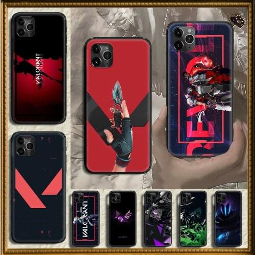 Game Valorant Phone Case Cover Hull For iphone 5 5s se 2 6 6s 7 8 12 mini plus X XS XR 11 PRO MAX black luxury bumper painting