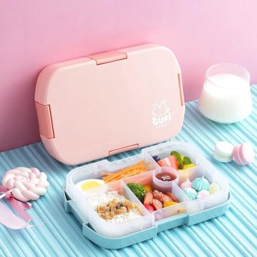Childrens Lunch Box Microwave Oven Student Lunch Box Plastic Compartment Portable School Lunch Box Bento Box Food Container