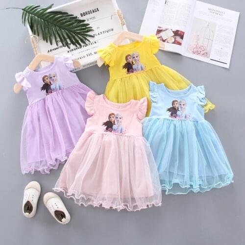 Kid Girl Dress Frozen Anna Elsa Sofia Princess Dresses Summer Cosplay Costume Snow Queen Children Wedding Party Formal Ball Gown