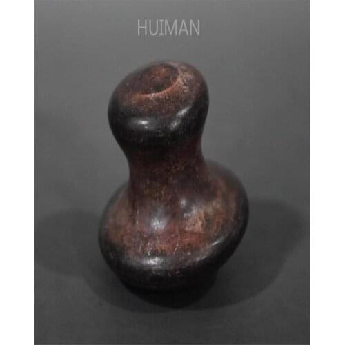 Home Decoration Hongshan Culture Archaize Black Iron Meteorite Sculpture Massager Statue Handicraft