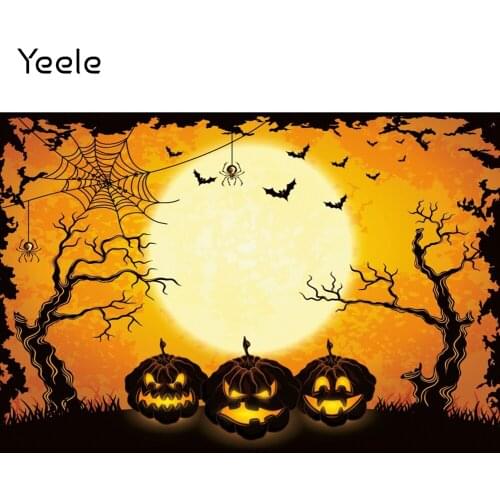 Yeele Halloween Photocall Photographic Backdrop Moon Forest Pumpkin Lantern Photography Party Decor Background Baby Photo Studio