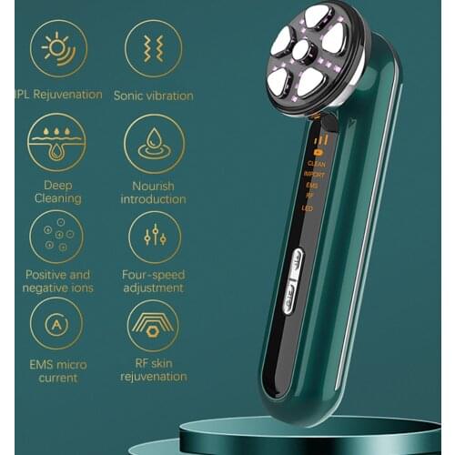 EMS Facial Mesotherapy Electroporation RF Radio Frequency LED Photon Face Lifting Tighten Wrinkle Removal Skin Care Massager