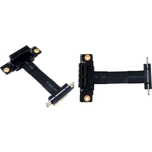 PCIE X1 Riser Cable Dual 90 Degree Right Angle PCIe 3.0 X1 to X1 Extension Cable 8Gbps PCI Express 1X Riser Card