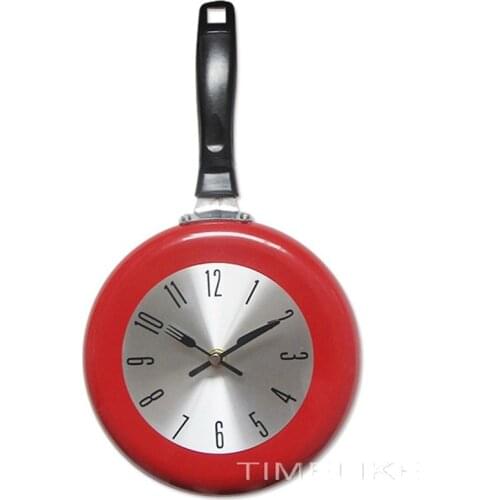 Creative 8 Inch Cute Frying Pan Design Kitchen Wall Clocks 2019 New Plastic Quartz Horloge Murale Home Decor Gifts