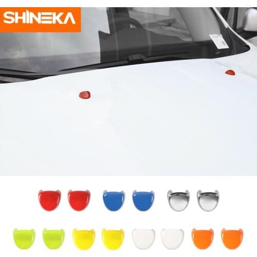 SHINEKA Car Engine Hood Windshield Washer Nozzle Cap Exterior Decoration Stickers Accessories For Jeep Renegade 2016-2019