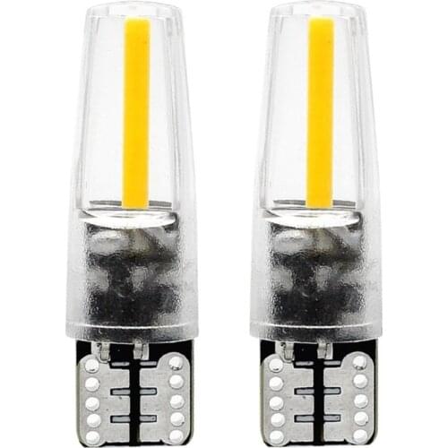 2Pcs T10 LED COB Filament Car Clearance Light License Plate Bulb 12V W5W 194 168 Wedge Side Auto Interior Dome Reading Lamp