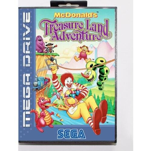 McDonalds Treasure Land Adventure Game Cartridge 16 bit MD Game Card With Retail Box For Sega Mega Drive For Genesis