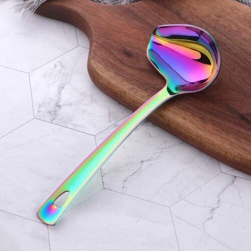 Stainless Steel Sauce Spoon Metal Gravy Soup Spoon with Nozzle 5 Pieces