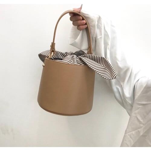 Fashion Bucket Bow Shoulder Bag Women Ladies Crossbody Handbag