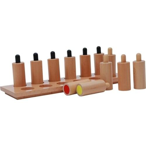 Wooden Montessori Toys Pressure Cylinders Kids Matching Game Sensorial Materials for Early Education