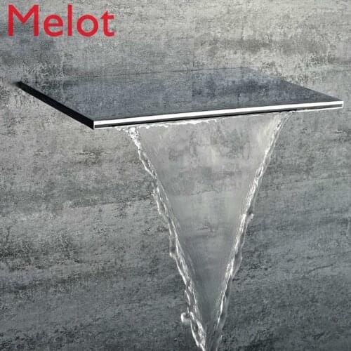 Bathroom Rain Shower Head Waterfall Shower Panel Wall Mounted Chrome Finish Square ShowerHeads 300*200mm Shower Brass