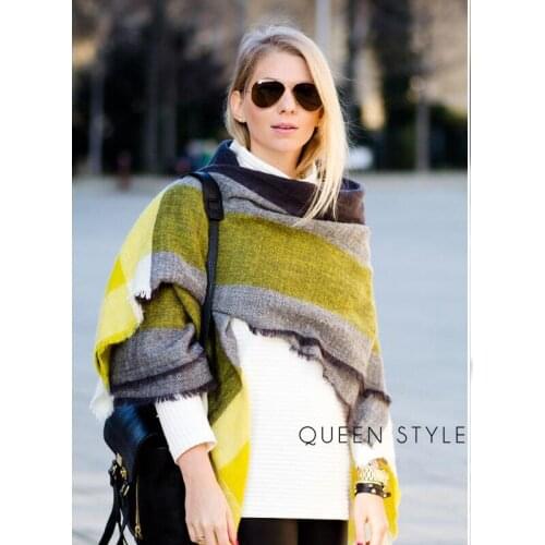 New oversized Brand Scarf Womans Winter Warm Blanket Scarf Shawl acrylic Multifunction Thicken Cape Gift Free Shipping