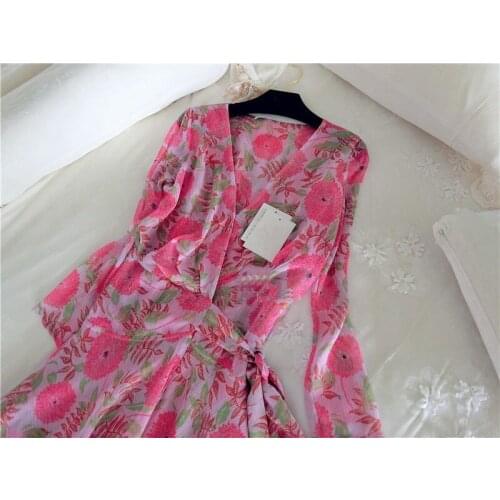 New deep pink sunflower dress in early autumn