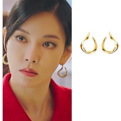 Korean Drama Penthouse Same style 2021 fashion new Japanese and Korean style high quality retro Sweet girl Lovely Earrings