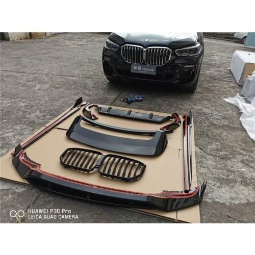 Front Rear Bumper Diffuser Spoiler Body Side Skirt Lip Grille For BMW X5 G05 2019 2020 2021 High Quality Bright Black Spoilers
