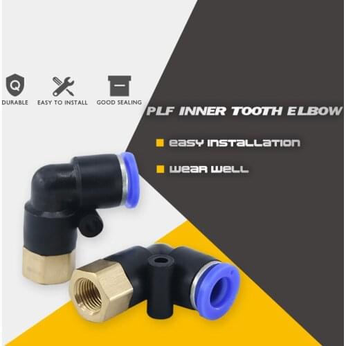 PLF Pneumatic connector Inner Tooth Elbow Connector Tube Air Push In Fitting