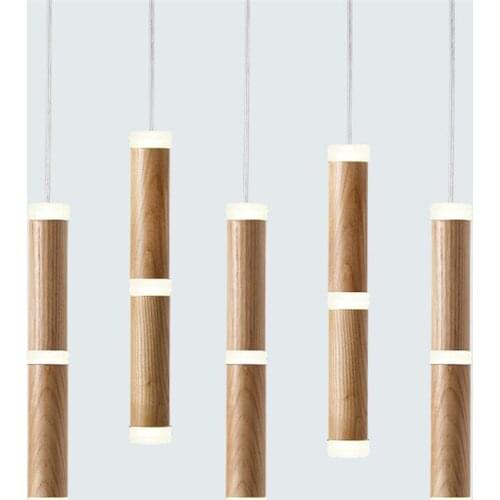 Nordic Bamboo Wood Art Pendant Lights Design Living Room Cafe Dining Room Study Table Home Hanging Lamps Modern Lights Fixtures