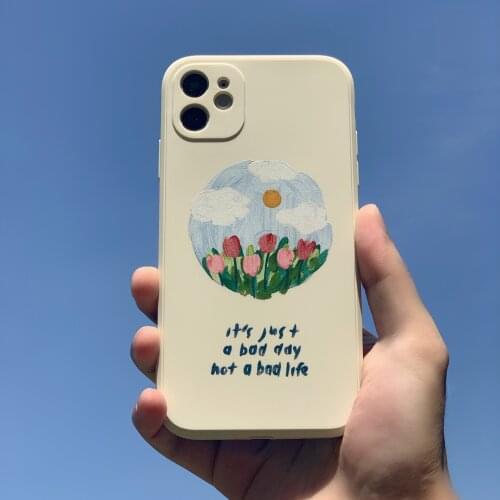 Retro Art Oil Painting Tulip Flowers Phone Case For iPhone 12 11 Pro Max XR X Xs Max 7 8 Puls SE 2020 Cases Soft Silicone Cover