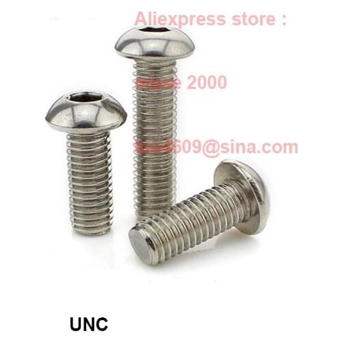 UNC 5/16-18 pitch thread 304 stainless steel button head inner hexagon Hex drive Length 1/2 5/8 3/4 1 1-1/4 1-1/2 2 inch