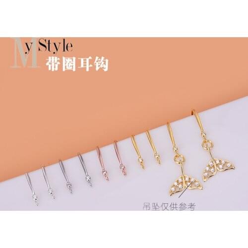 S925 Sterling Silver Earrings semi-finished single diamond zircon with ring earhook jewelry DIY earring accessories material bag