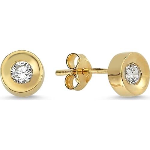14k Gold Solitaire Earring