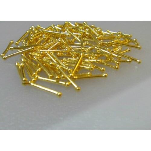1 Pair Earrings / 999 Real 24K Yellow Gold Earrings Women Luck Mini Stud Earrings Stick 7-10mmW