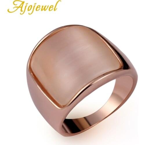 Ajojewel size 7-9 Fashion Classic Designer Big Single Opal Stone Ring For Men New Punk Statement Jewellery