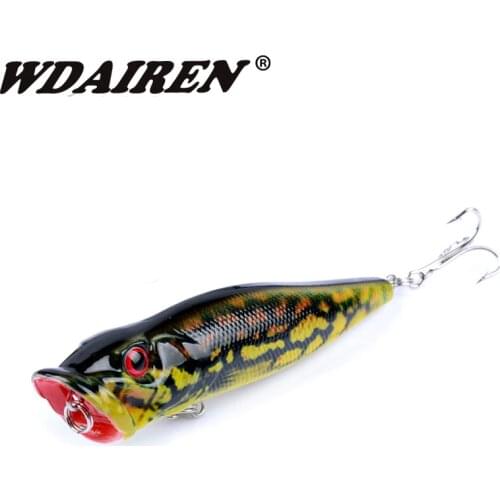 1Pcs Topwater Floating Popper fishing Lure 6# high carbon steel hooks Crank Baits Tackle Tool 9.5cm 12g fishing tackle WD-413