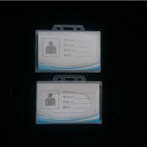 5pcs/set Transparent Employees Work Card Holder ID Credit Card Badge Holder Case Office School Supplies
