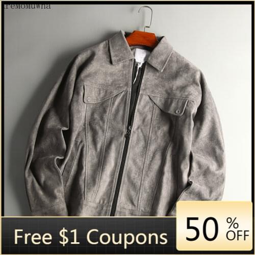 AreMoMuWha Men's Suede Jackets