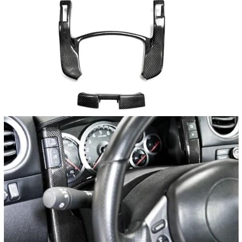 Car-styling For Nissan R35 GTR Carbon Fiber Center Gauge Bezel Set LHD 2pcs