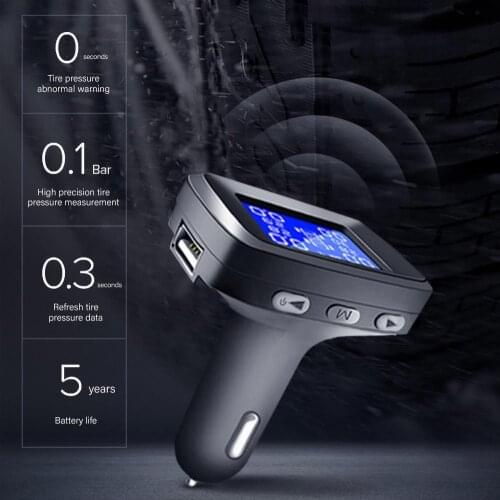 TPMS LCD Wireless Car Tire Pressure Monitoring System with External Sensor Kit