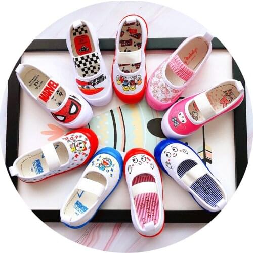 Disney childrens cartoon spider-man car boy girl baby first walker casual sneakers non-slip soft-soled canvas shoes