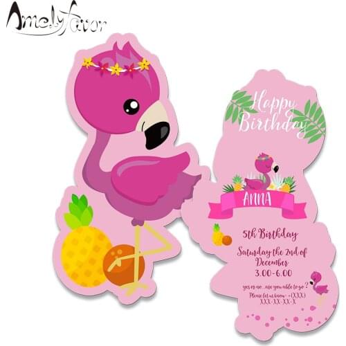 Flamingos Party Invitations Card Flamingo Personalized Birthday Party Invites Happy Birthday Event Party Supplies