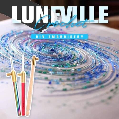 Luneville Crochet French Embroidery Needles Tambour Crochet Hook Luneville Hook with 3 Needles
