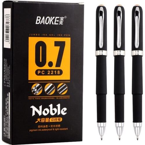 12 Baoke PC2218 Gel Pen 0.7mm Large Capacity Gel Pen Business Office Signature Pen Black Water Pen Corporate Signature Pen